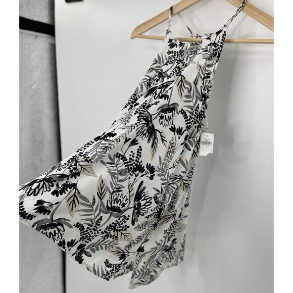 NWT Old Navy Hawaiian Blouse White Sleeveless Racerback Top Sz Small Lightweight - Picture 7 of 9